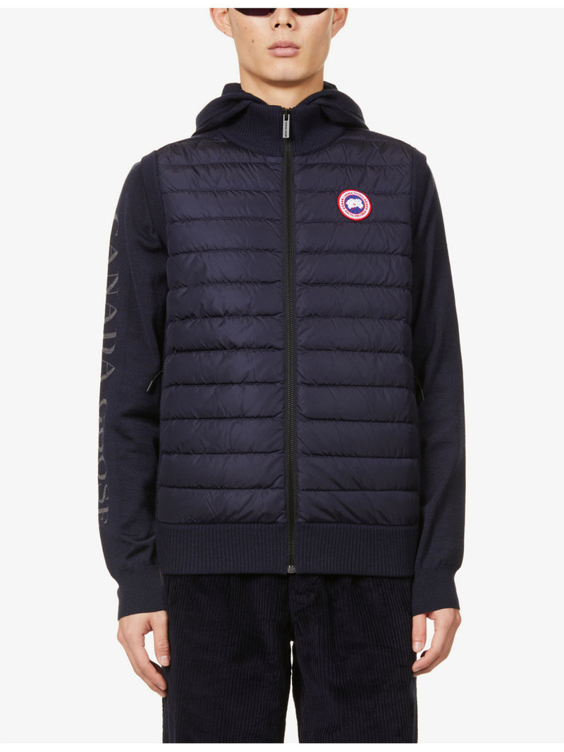 High-neck padded wool and shell-down vest 3