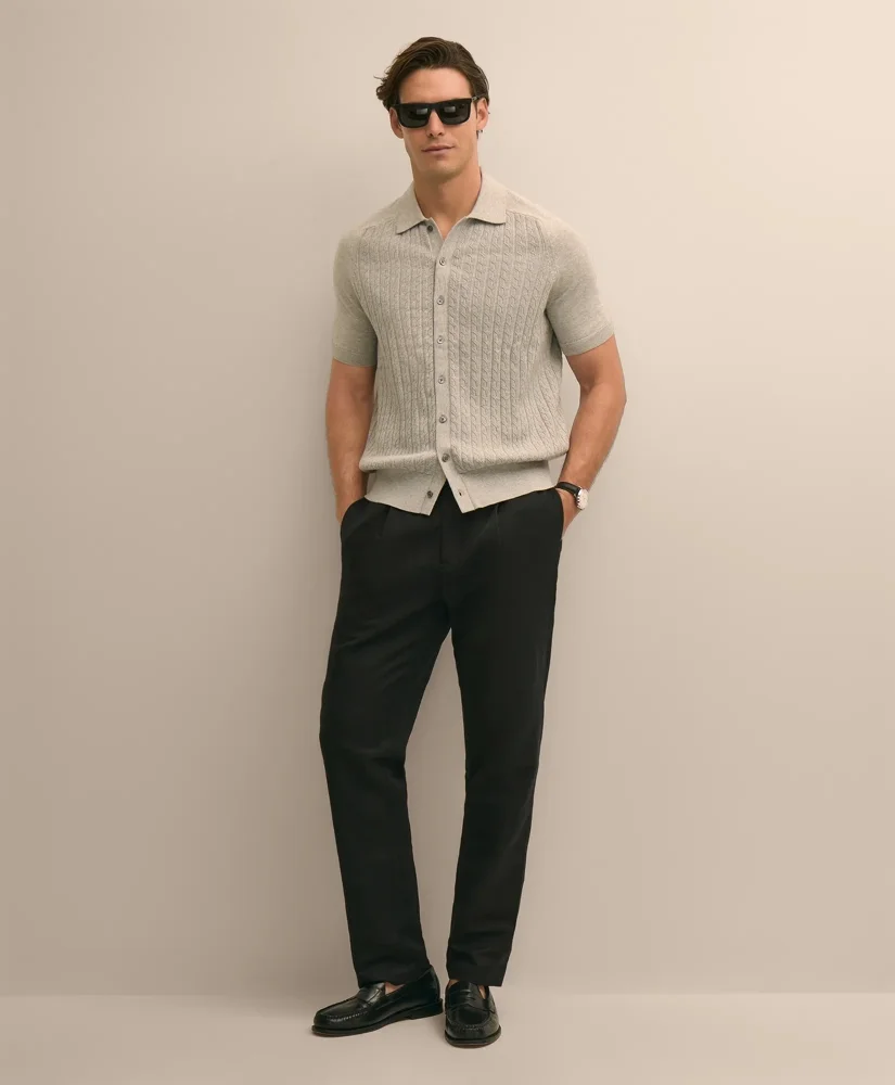 The Pleated Linen-Cotton Pants - 1