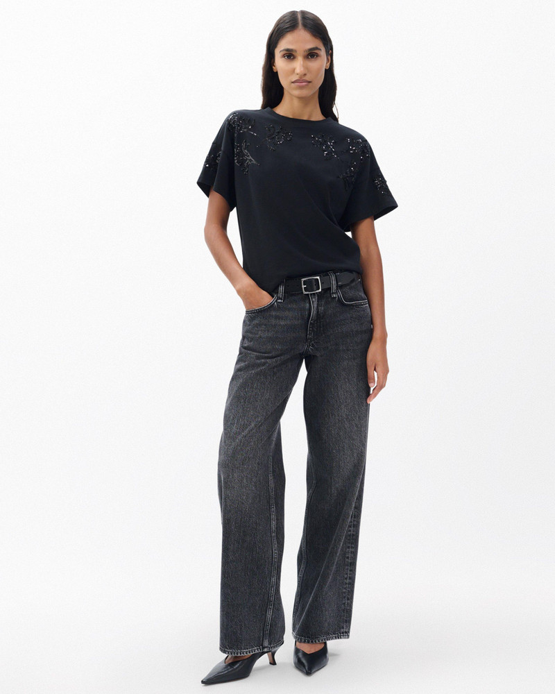 rag & bone Kelly Boxy Beaded Floral Tee outlook