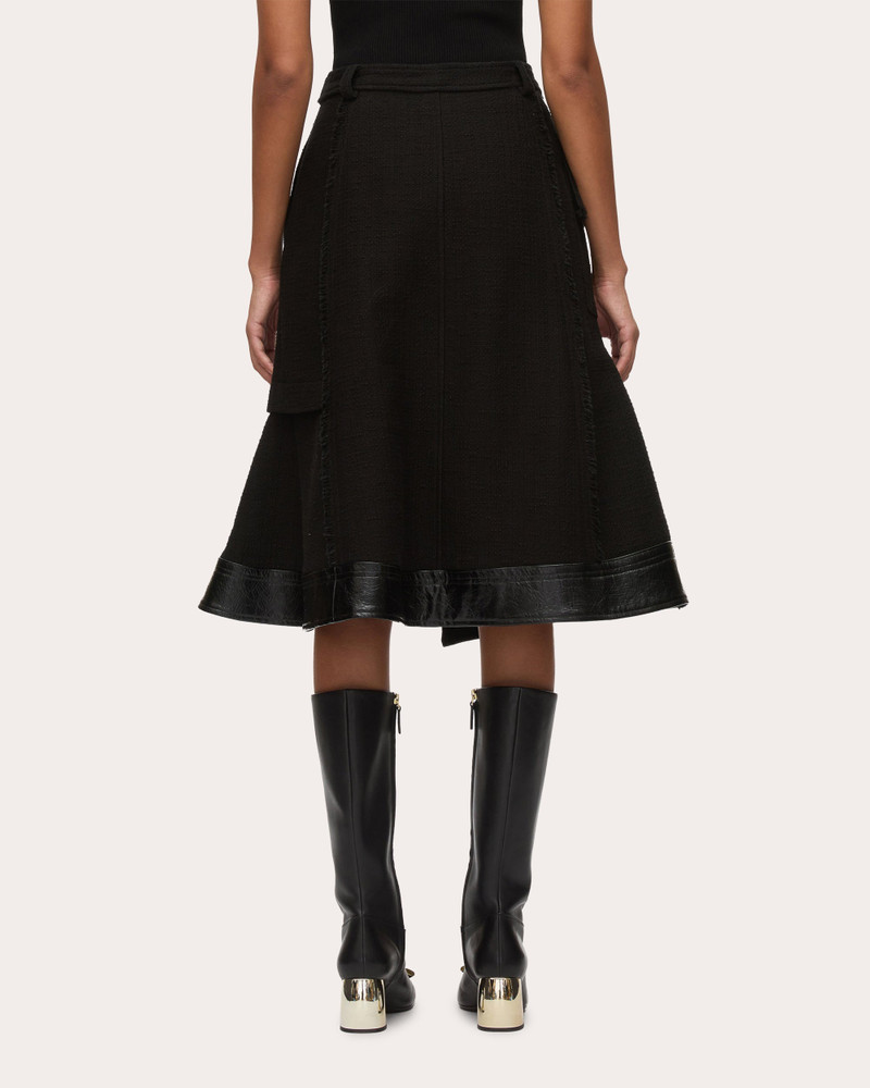 3.1 Phillip Lim Belted Faux Leather-Trim Tweed Skirt outlook