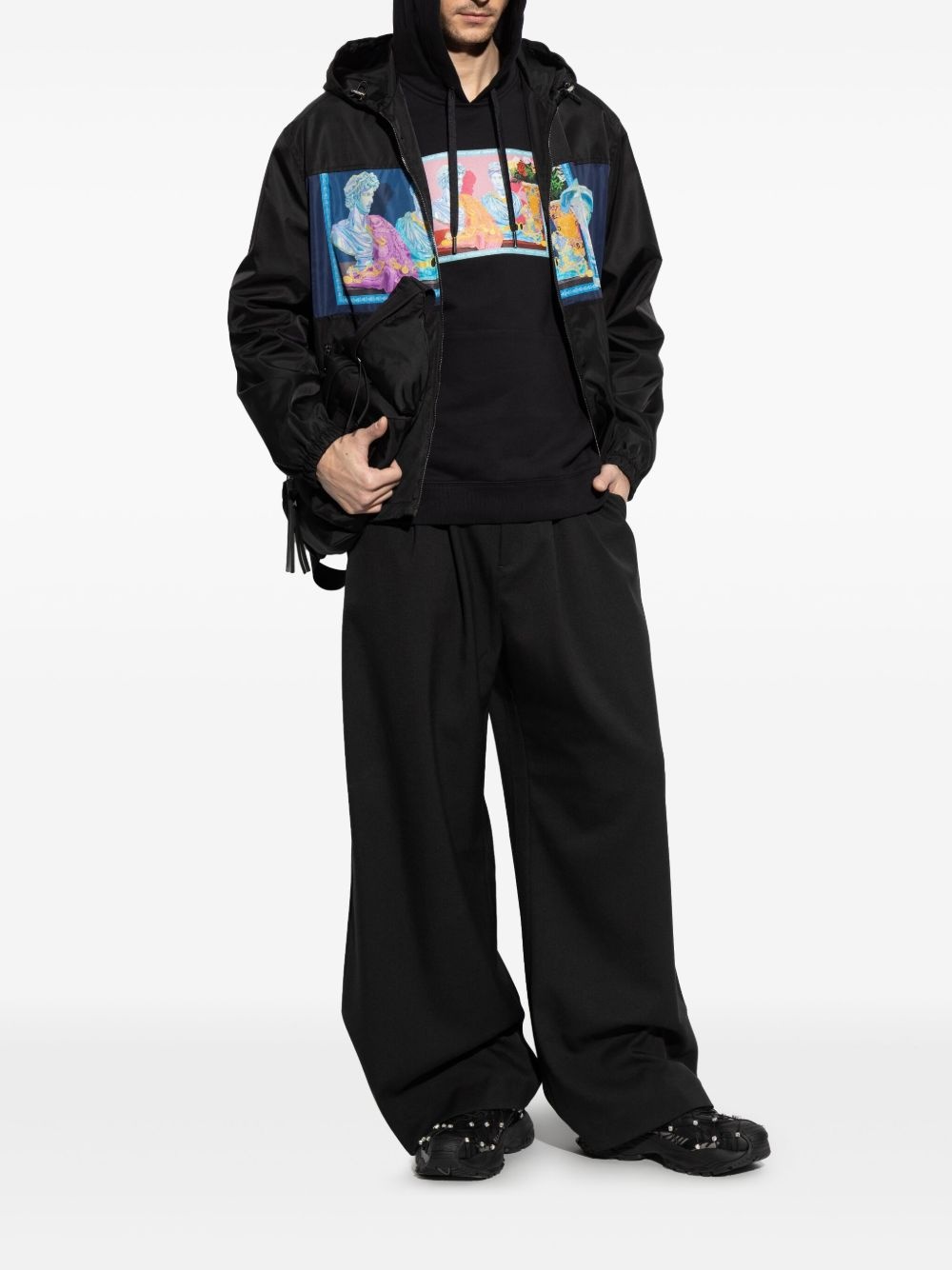 statue-print track jacket - 2