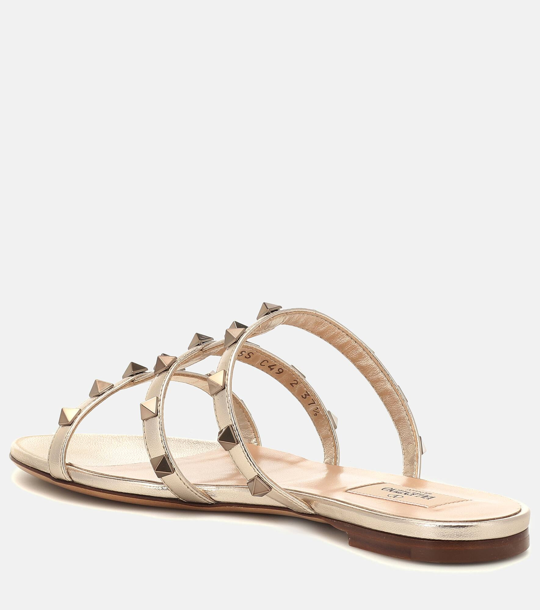 Rockstud leather sandals - 3