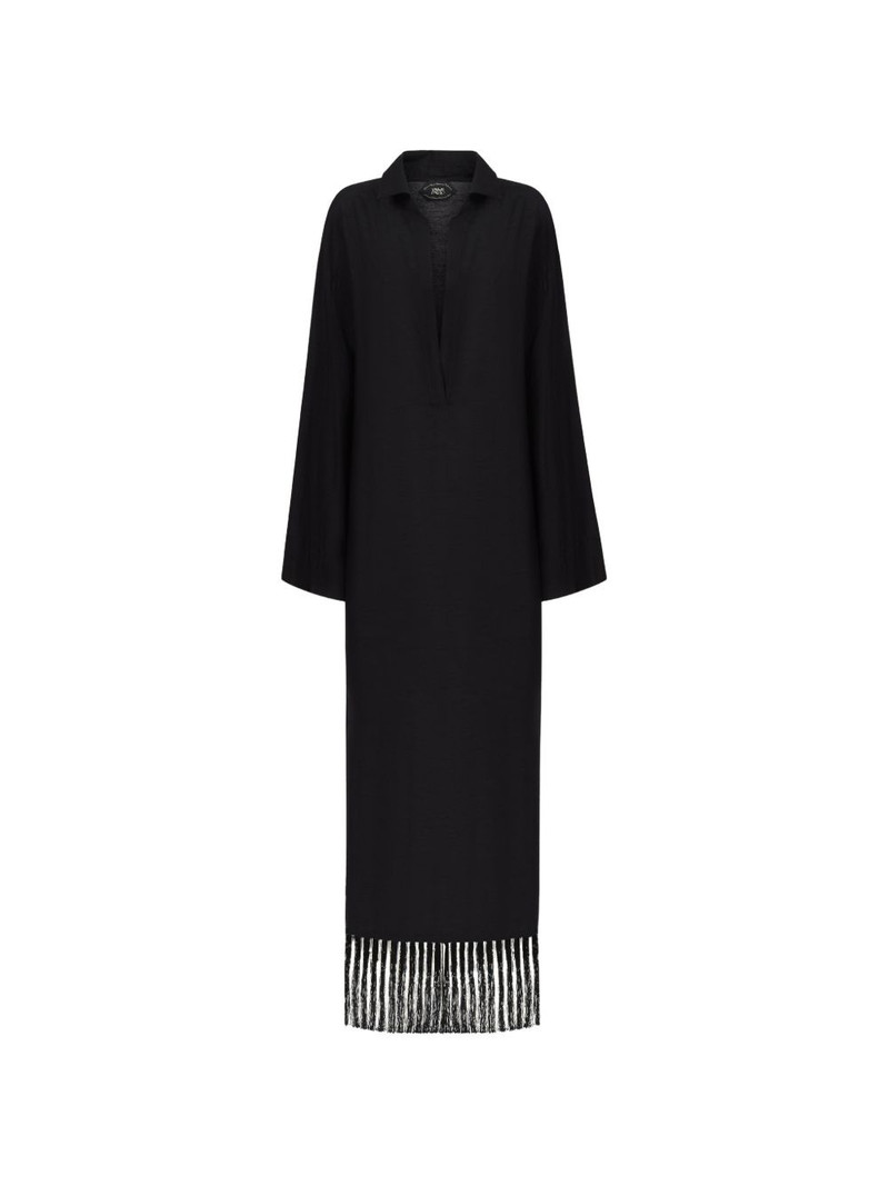 Bordighera fringed-hem maxi dress 1