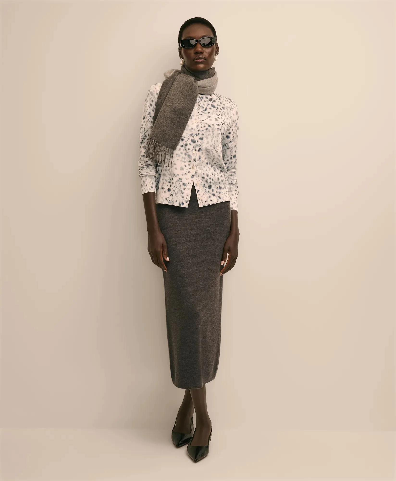 Knit Pencil Skirt in Merino Wool - 1