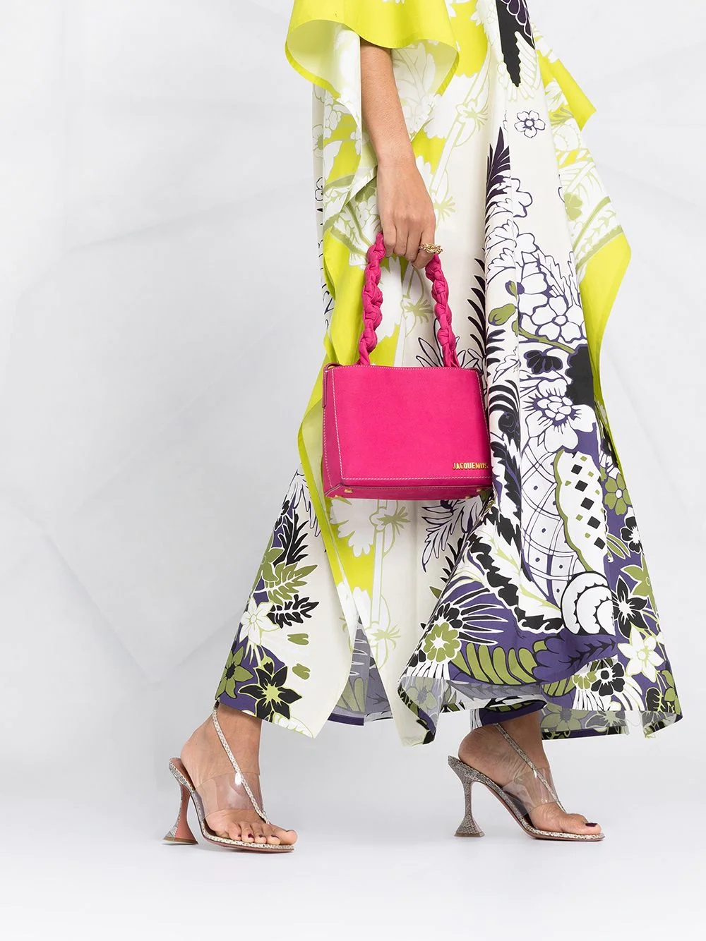 World Arazzo print cape-style draped dress - 5