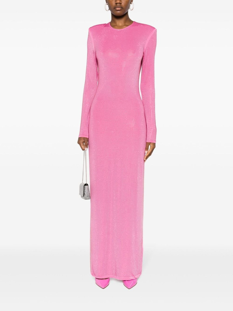 ROTATE crystal-embellished open-back gown outlook