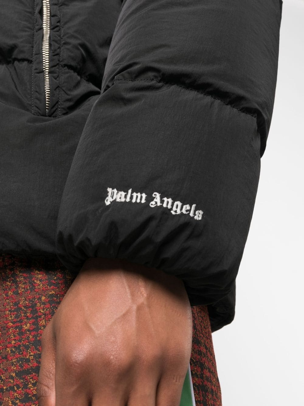 logo-embroidered padded jacket - 5
