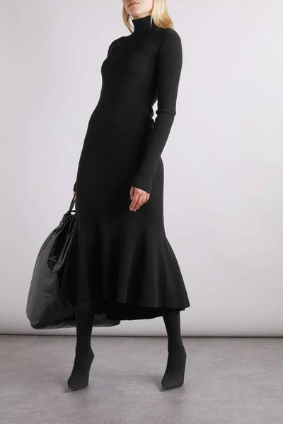BALENCIAGA Ribbed wool-blend turtleneck midi dress outlook