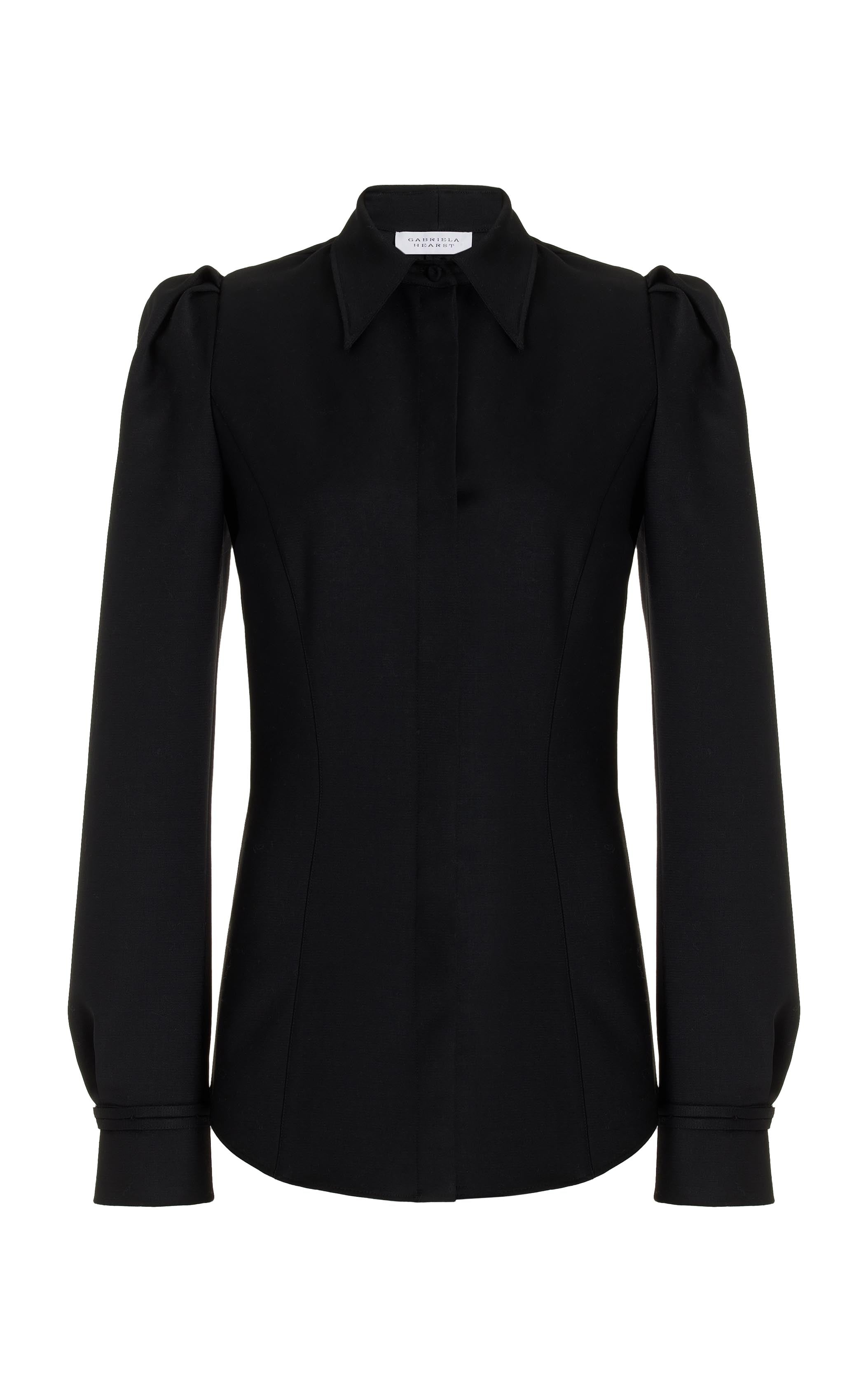 Talbot Shirt in Black Wool - 1