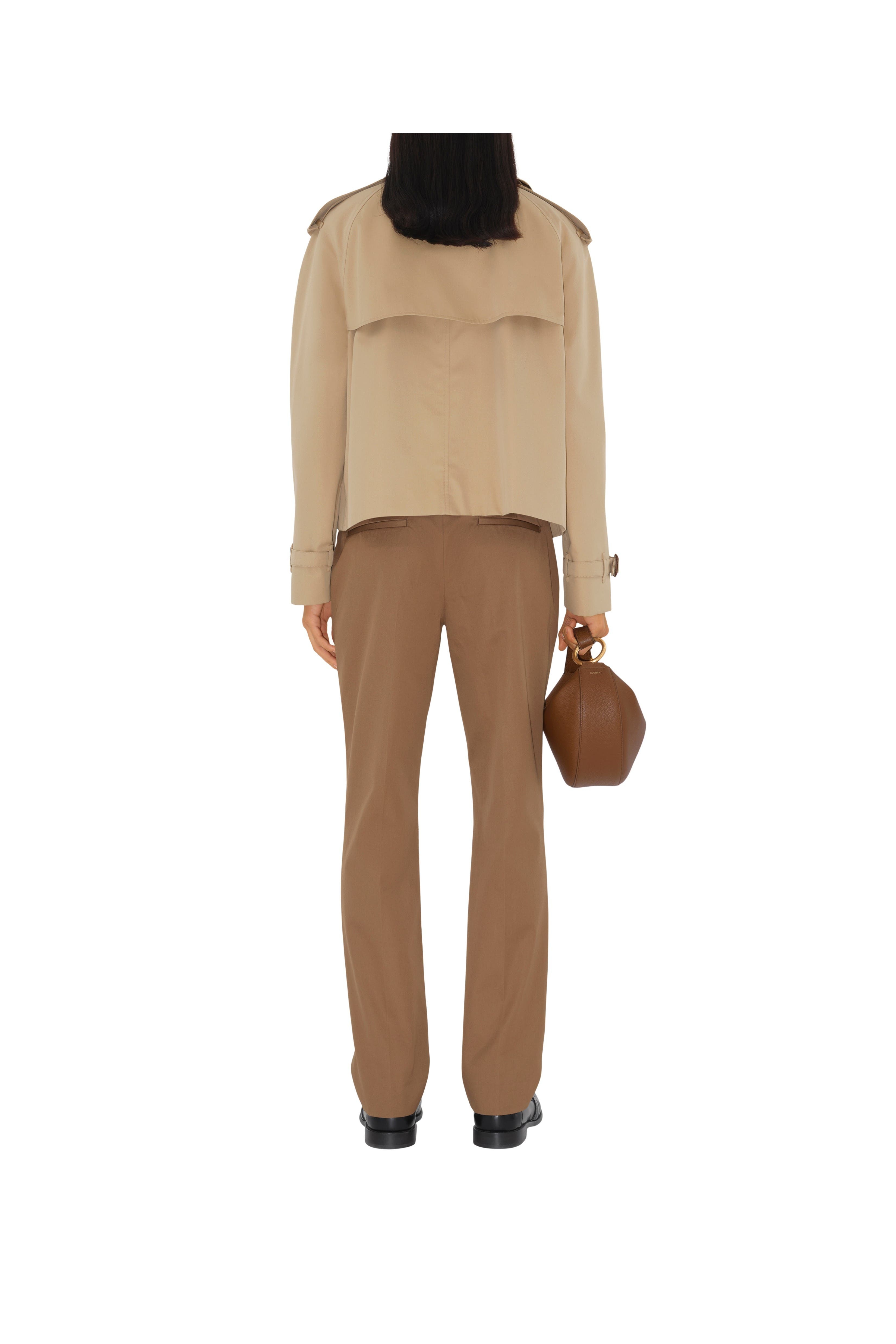 burberry Gabardine Tailored Trousers in Warm Cocoa at Nordstrom - 4
