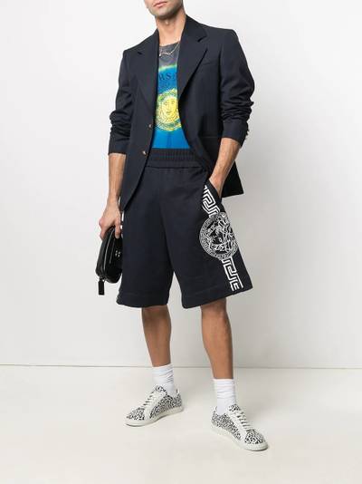 VERSACE logo-print knee-length shorts outlook