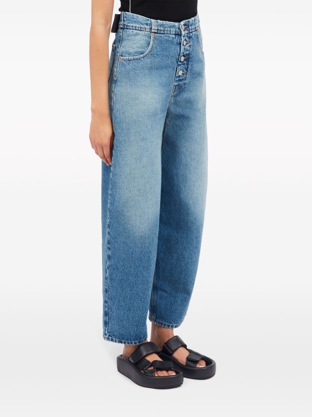 wide-leg cotton jeans - 3