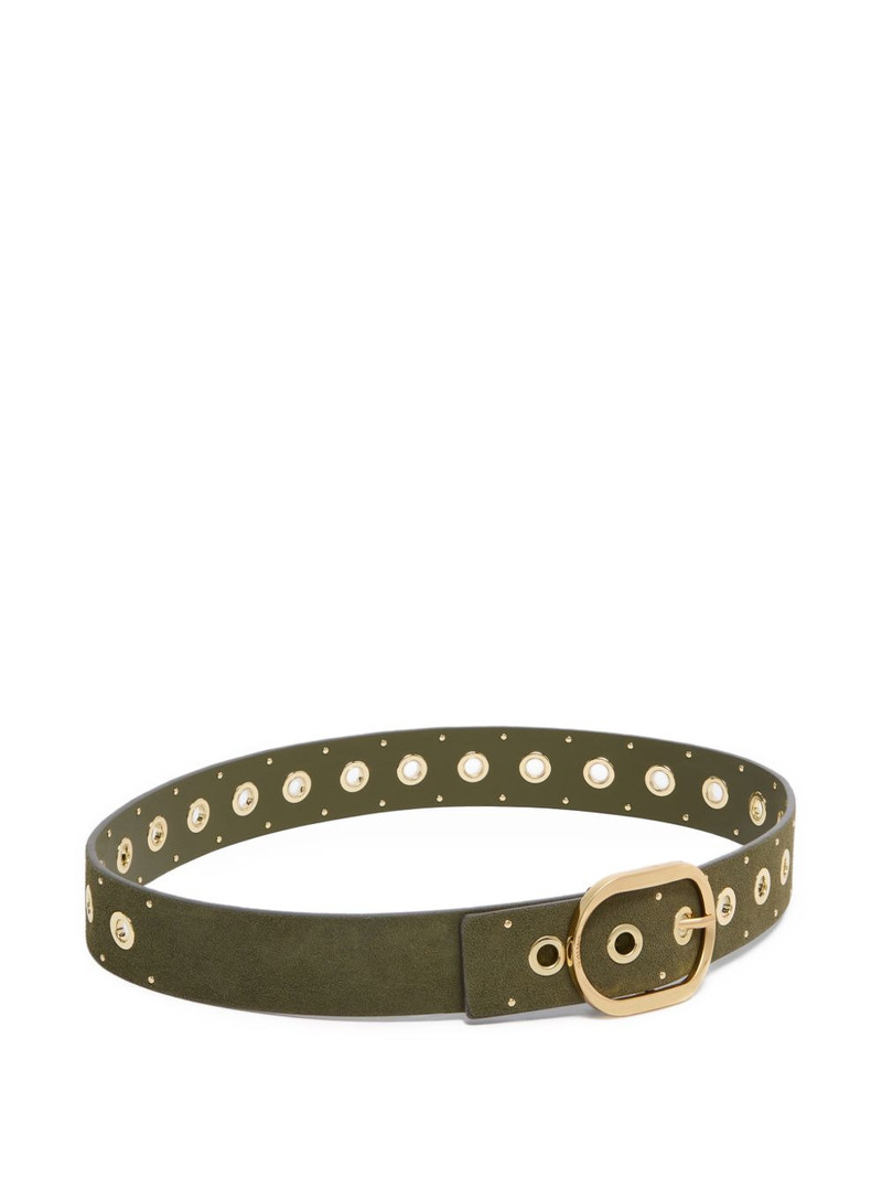 PINKO eyeletted buckled leather belt outlook