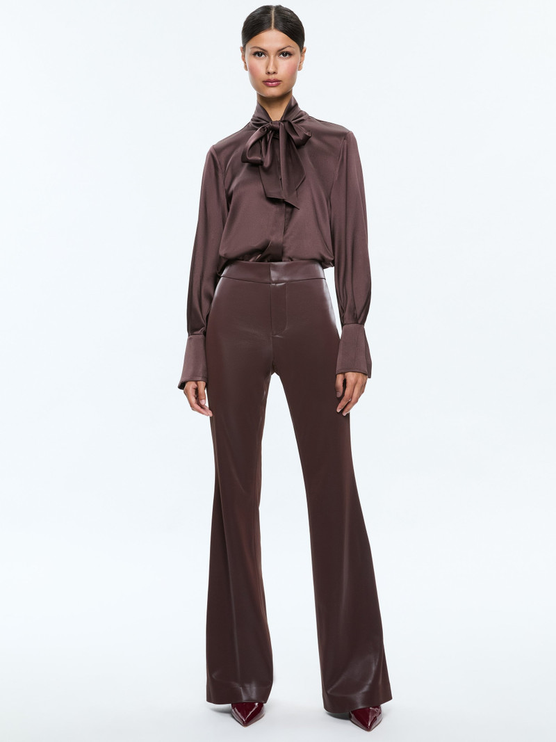 ANDREW VEGAN LEATHER MID RISE BOOTCUT SLIM PANT 3