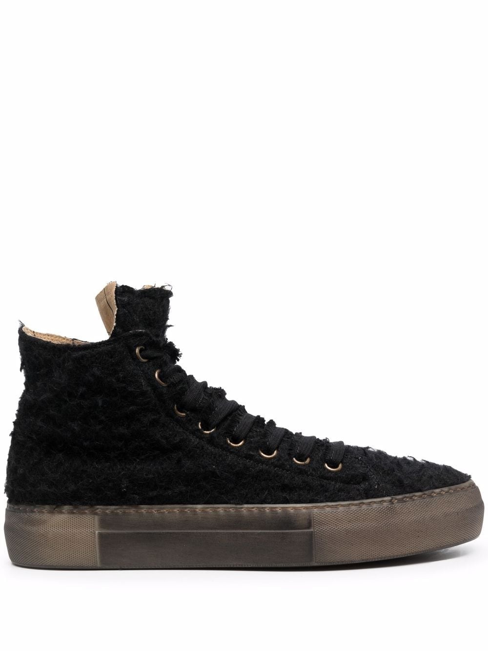 textured high-top sneakers - 1