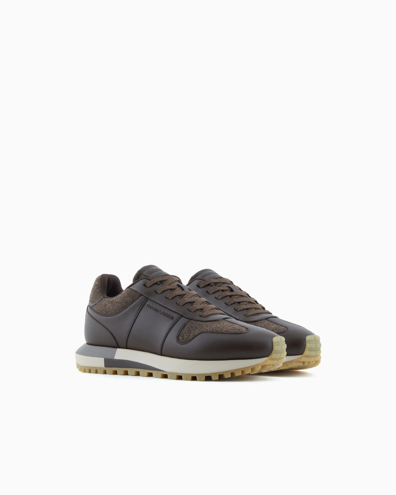 LEATHER SNEAKERS WITH FELT DETAILS - 2