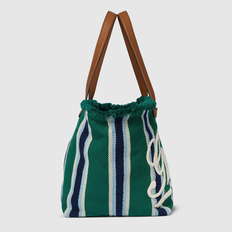 Medium embroidered canvas tote bag 9