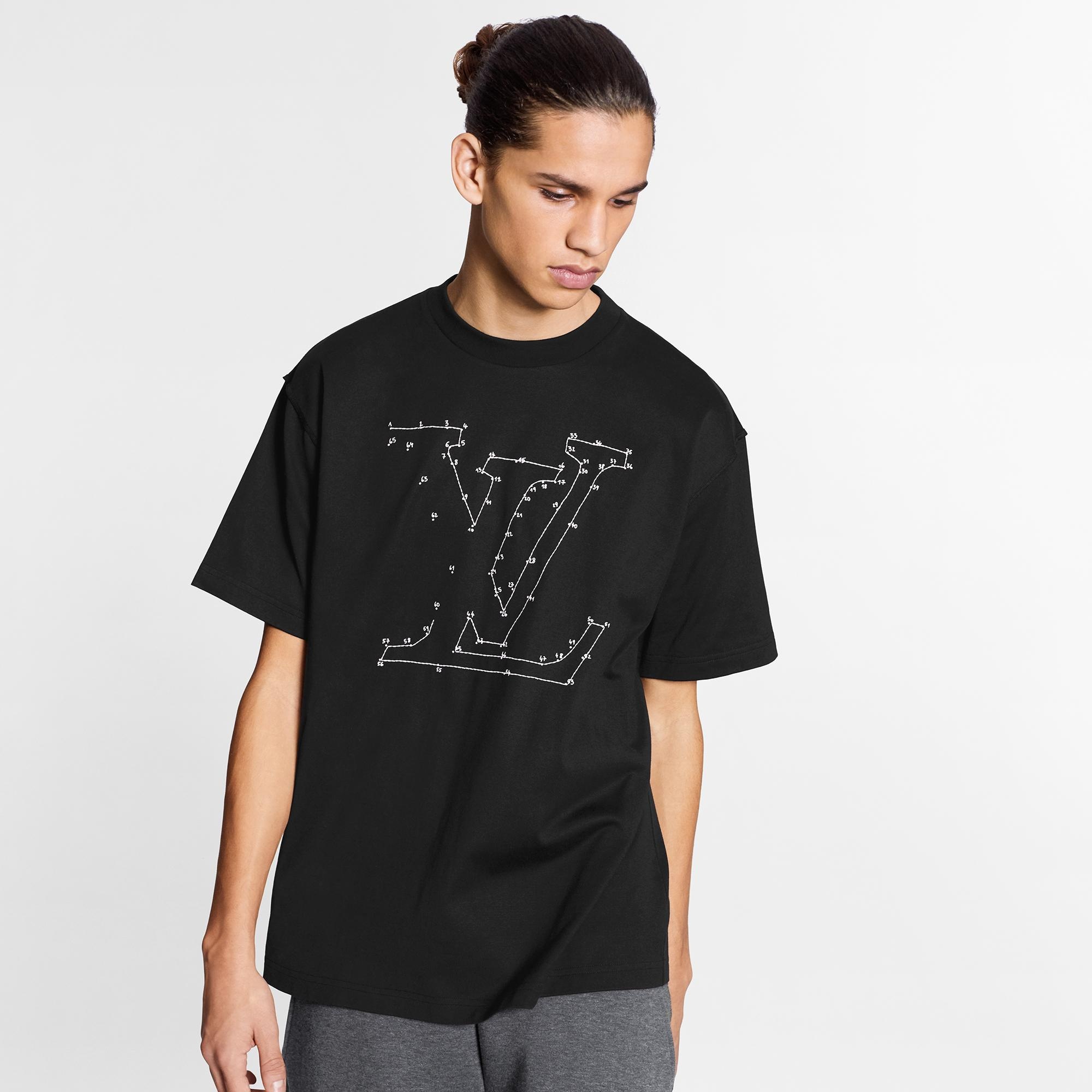 LV Stitch Print and Embroidered T-Shirt - 4