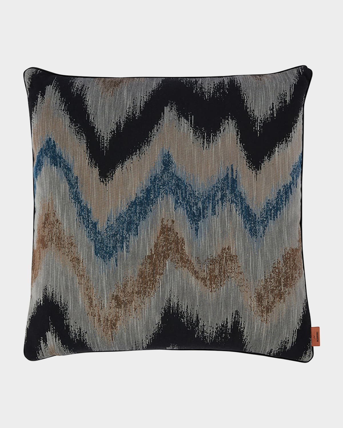 Ikat Chevron Decorative Pillow, 18" Square - 1