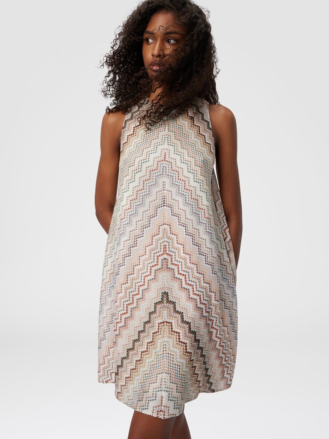 Dégradé zig zag viscose mini-dress - 5