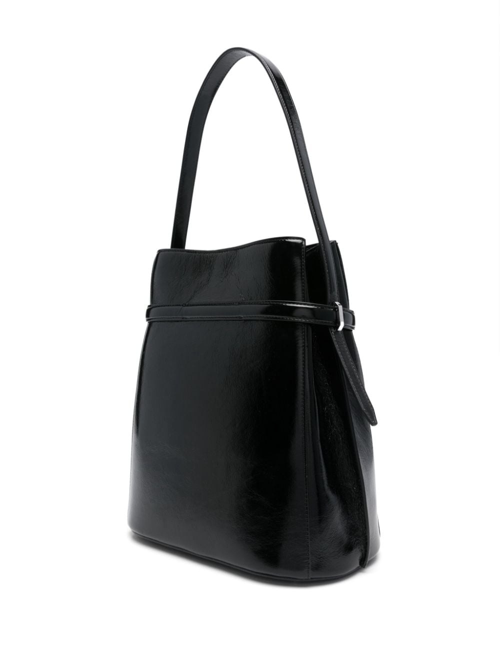 belted naplack-leather bucket bag - 2