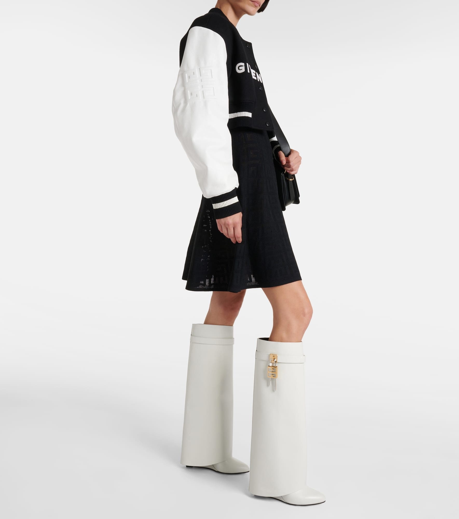 Shark Lock leather knee-high boots - 2