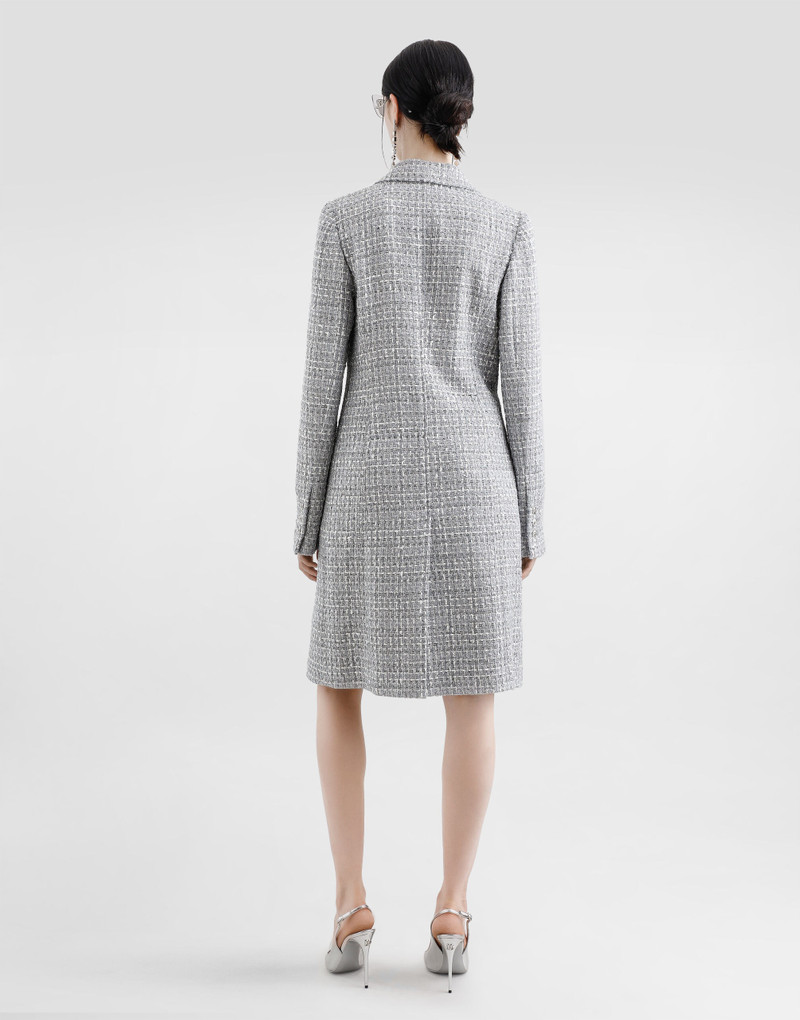 Single-breasted lamé tweed bouclé coat 3