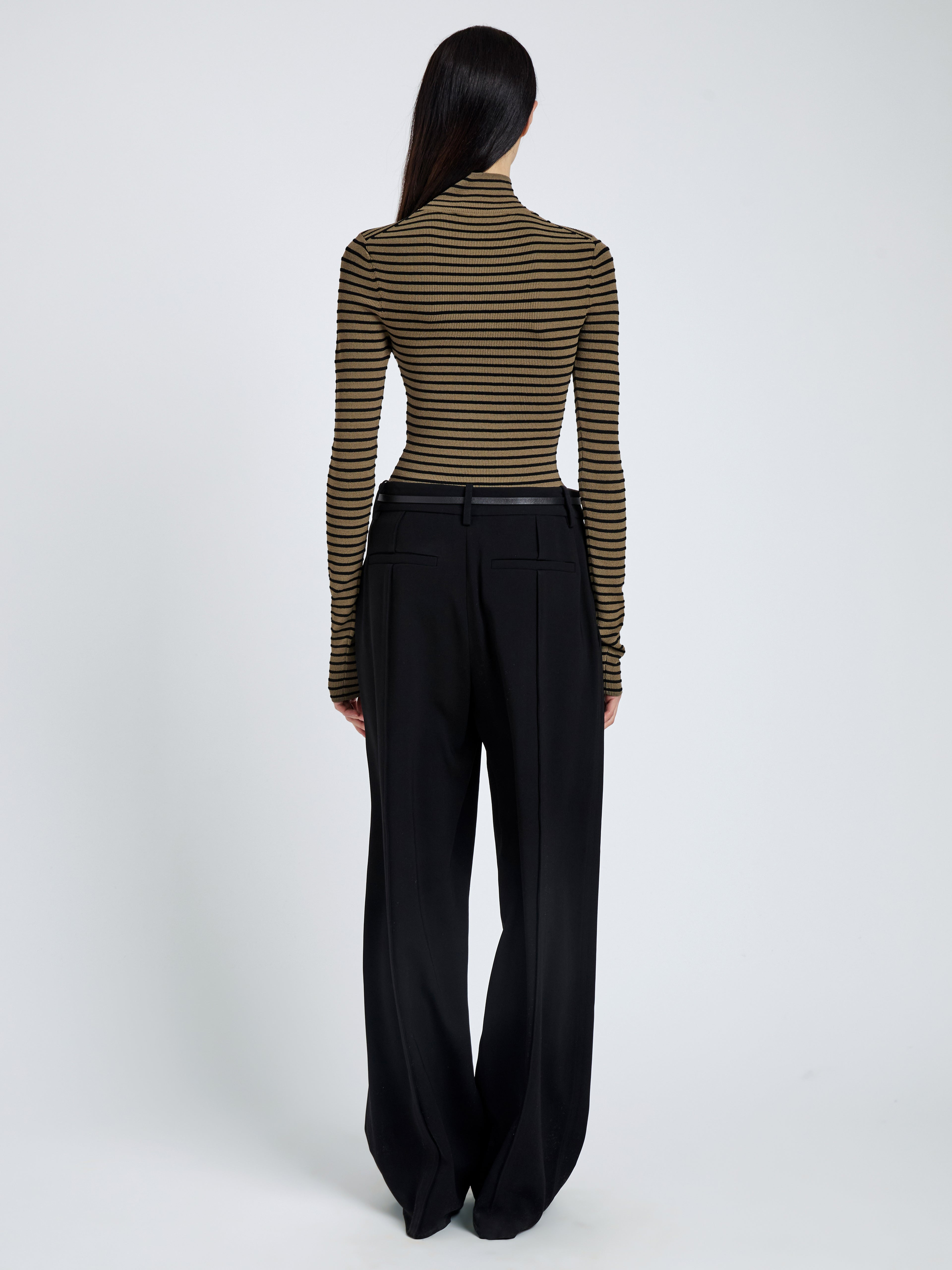 Didi Top in Matte Viscose Velvet Stripe - 5