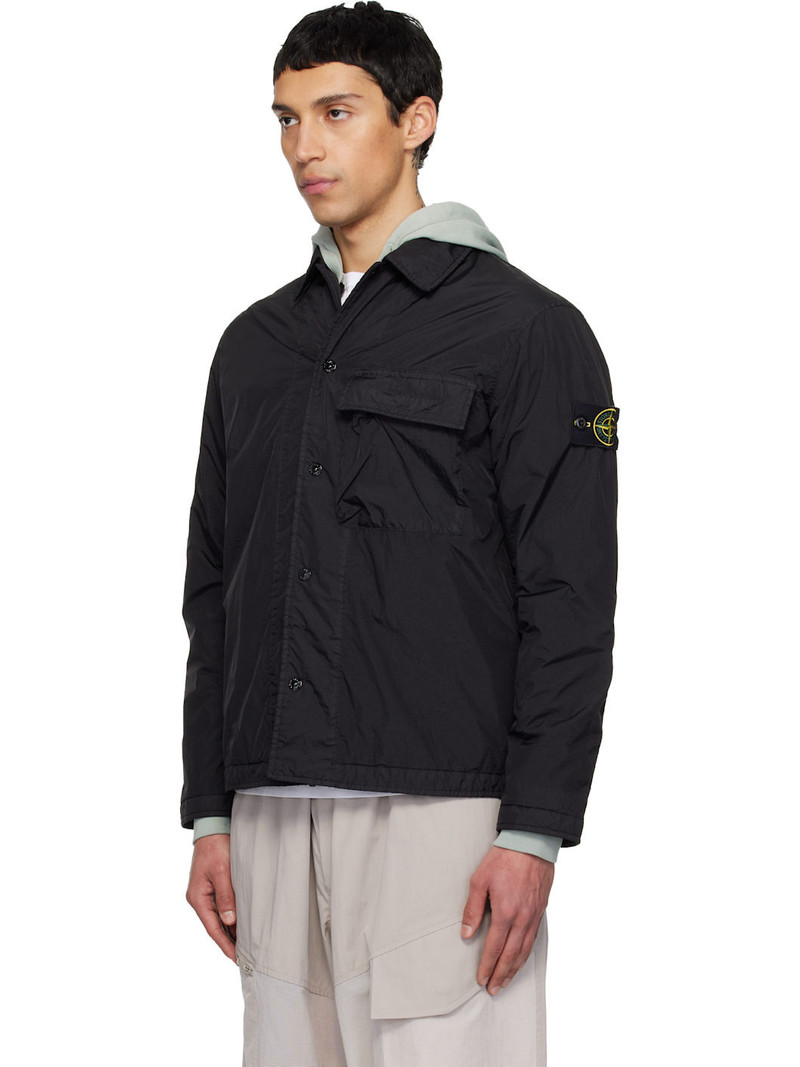 Stone Island Black 1200002 Garment Dyed Crinkled Reps Shirt Jacket outlook