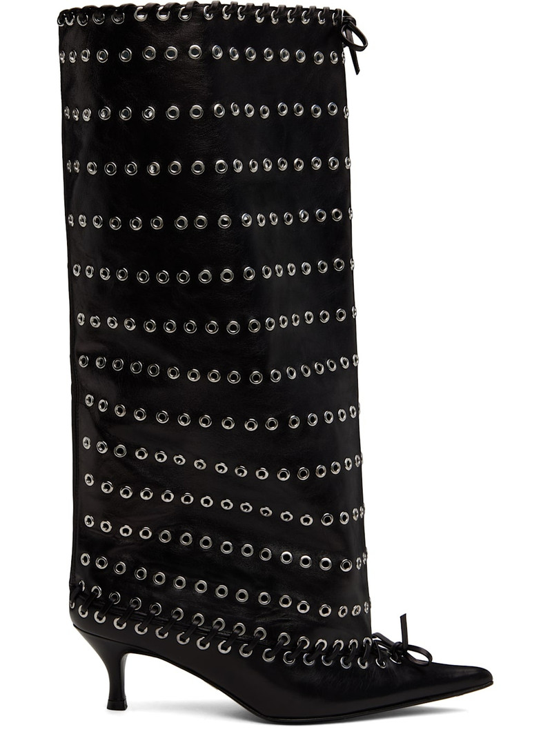 Black Grommet Level Boots - 1