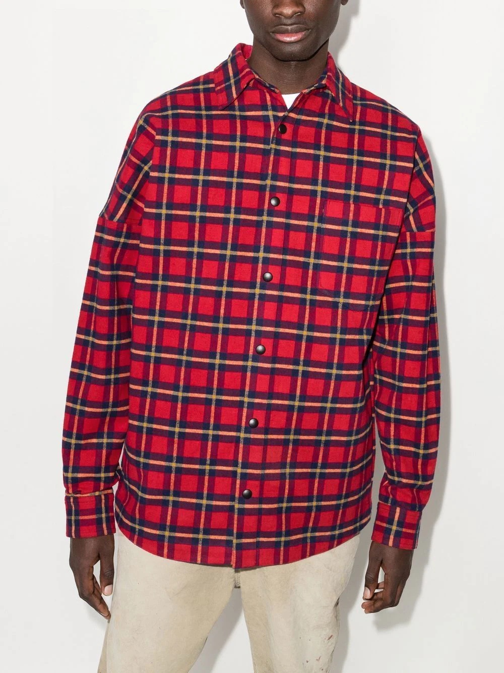 x Browns logo-print check shirt - 2