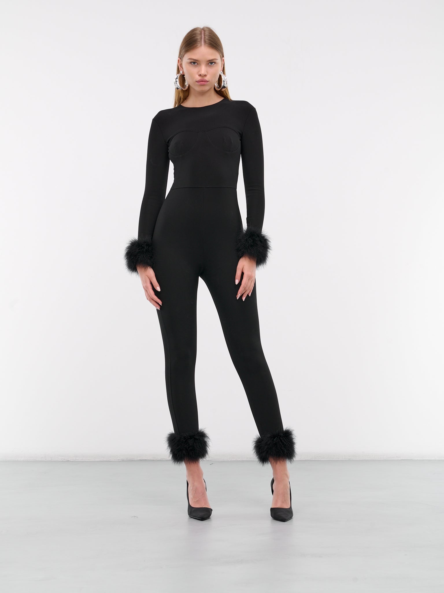 Feather Trim Jumpsuit - 6