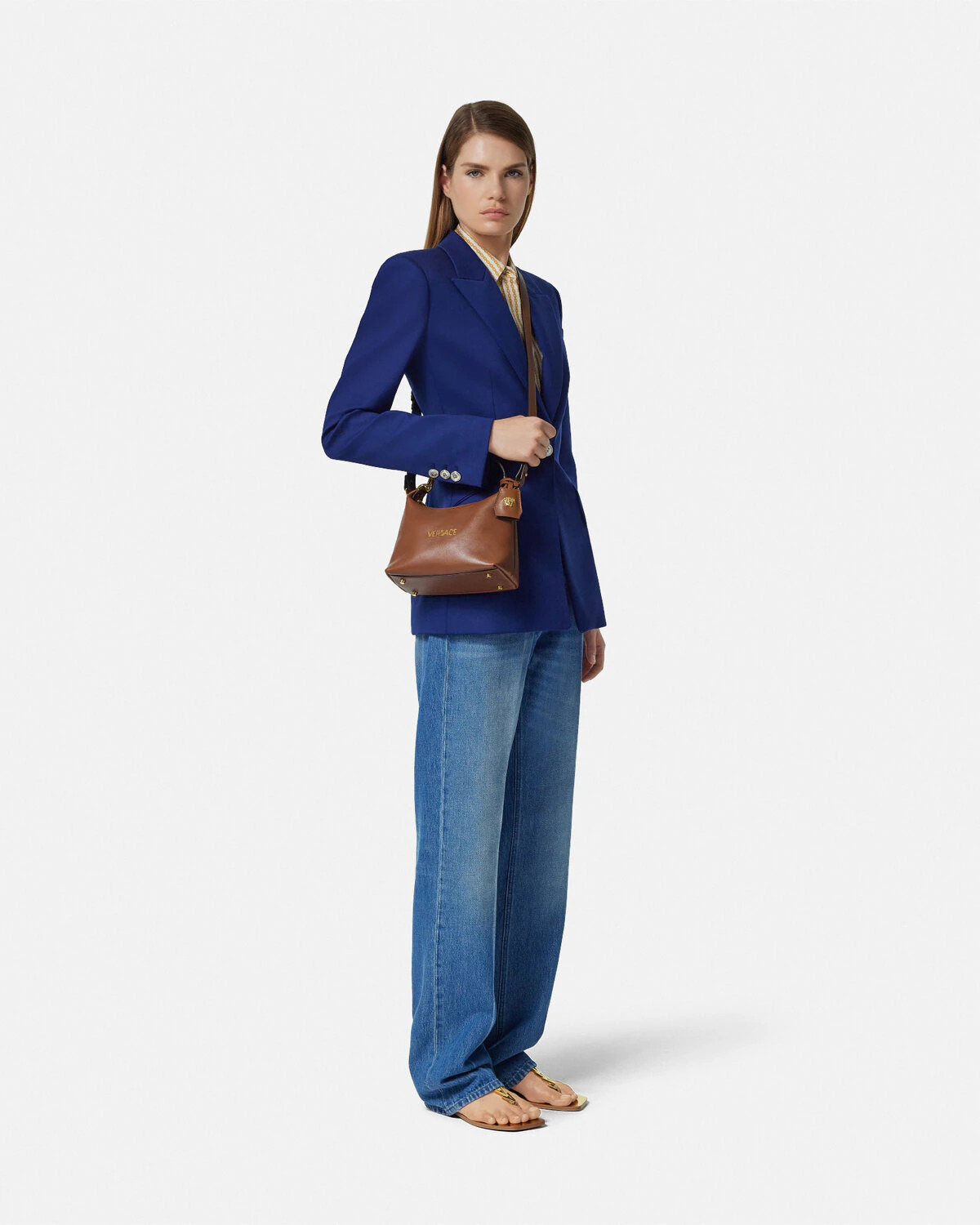 Versace Tag Hobo Handbag - 4