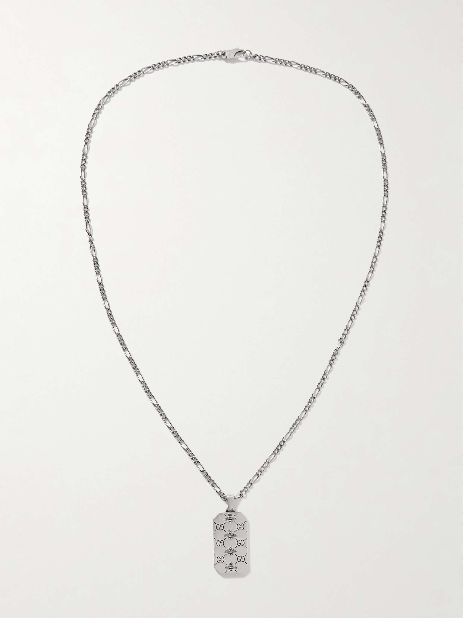 Engraved Silver Pendant Necklace - 7