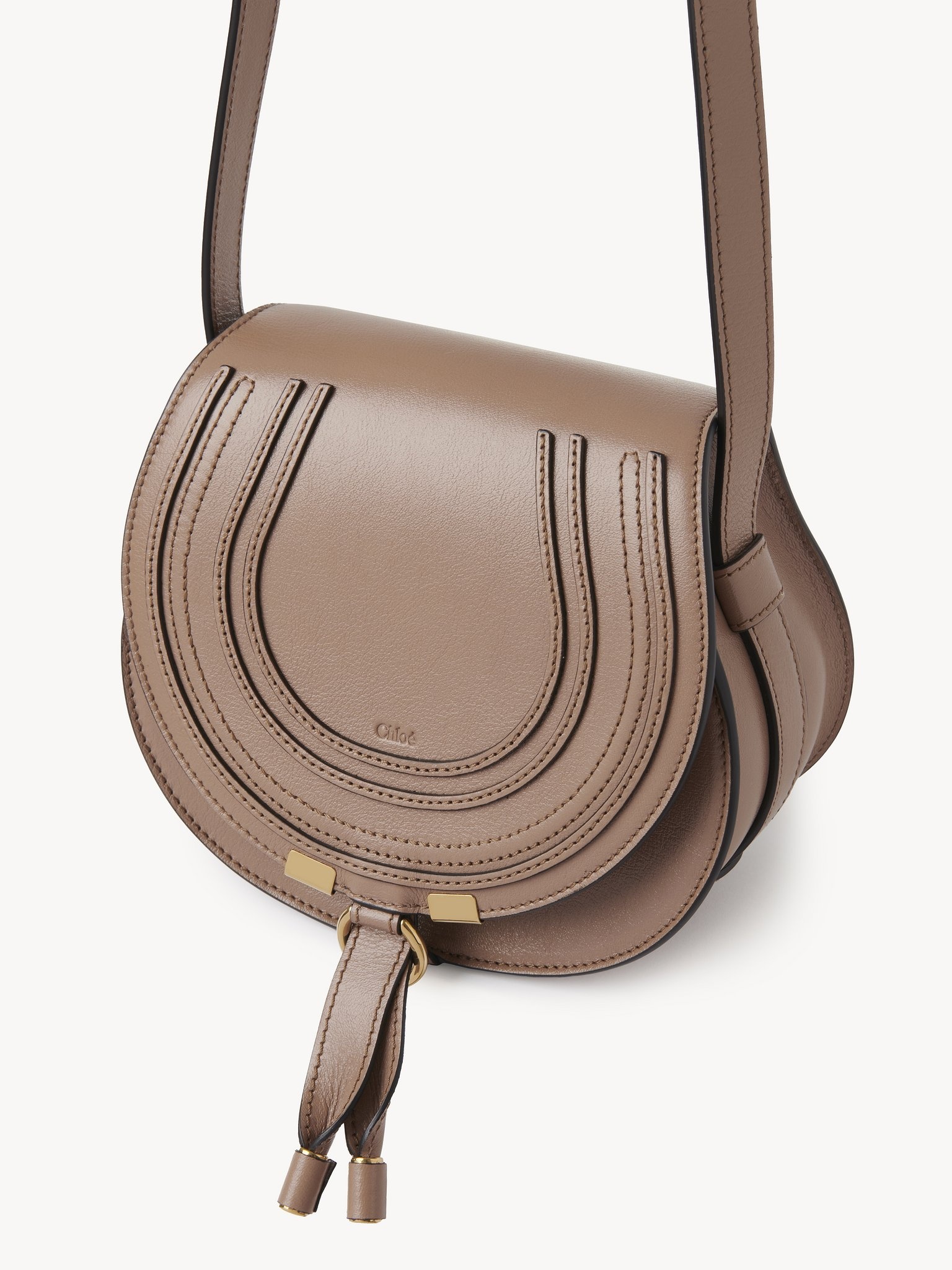 SMALL MARCIE SADDLE BAG IN SHINY LEATHER - 3