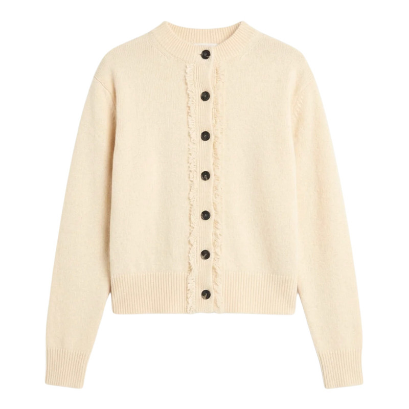 Ecru Ladder Stitch Cardigan 1