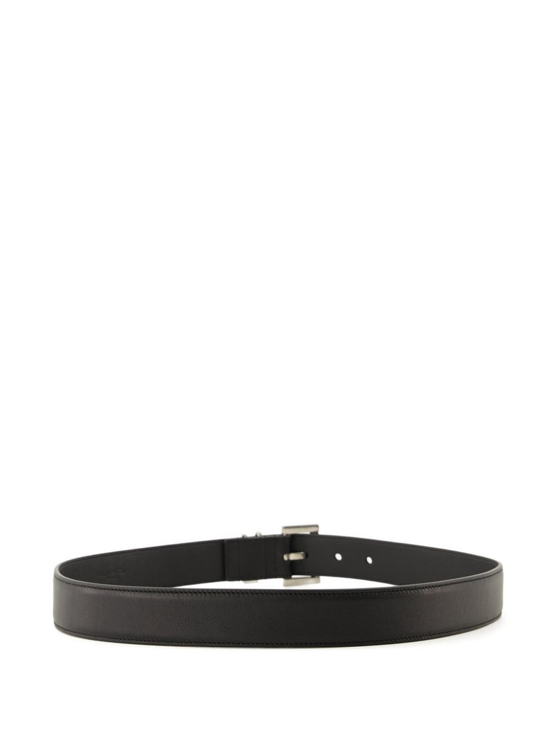 SAINT LAURENT Cassandre logo leather belt outlook