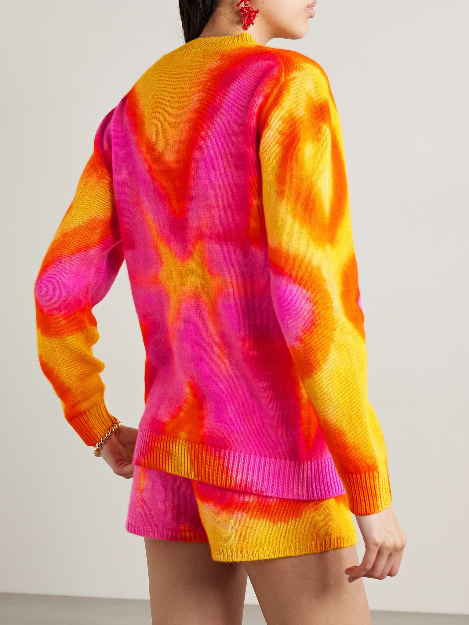 Tie-dyed cashmere sweater Yellow - 4
