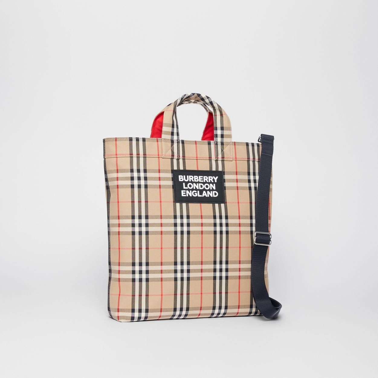 Logo Appliqué Vintage Check Cotton Blend Tote - 7