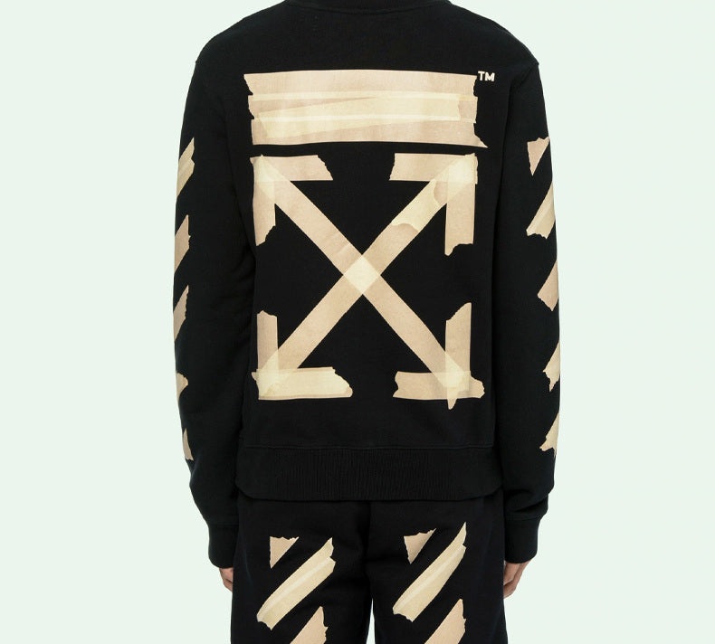 Off-White Tap Arrows Mens Logo Long Sleeve Round Neck Sweater Tape OMBA025R20E300021048 - 4