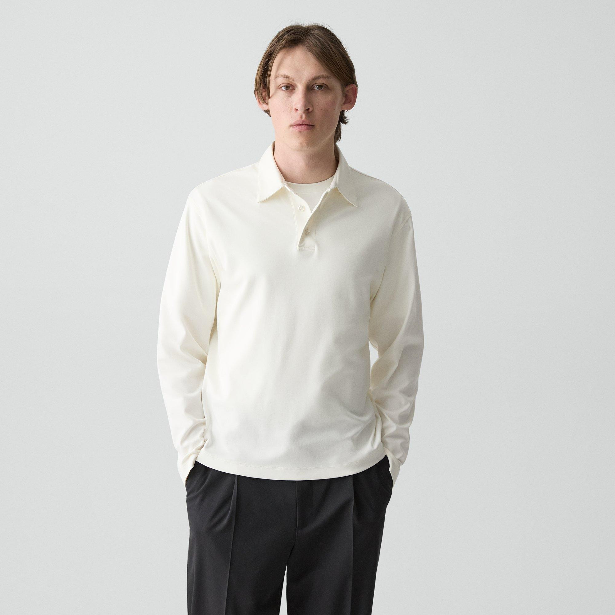 Relaxed Long-Sleeve Polo Shirt in Cotton Jersey - 2