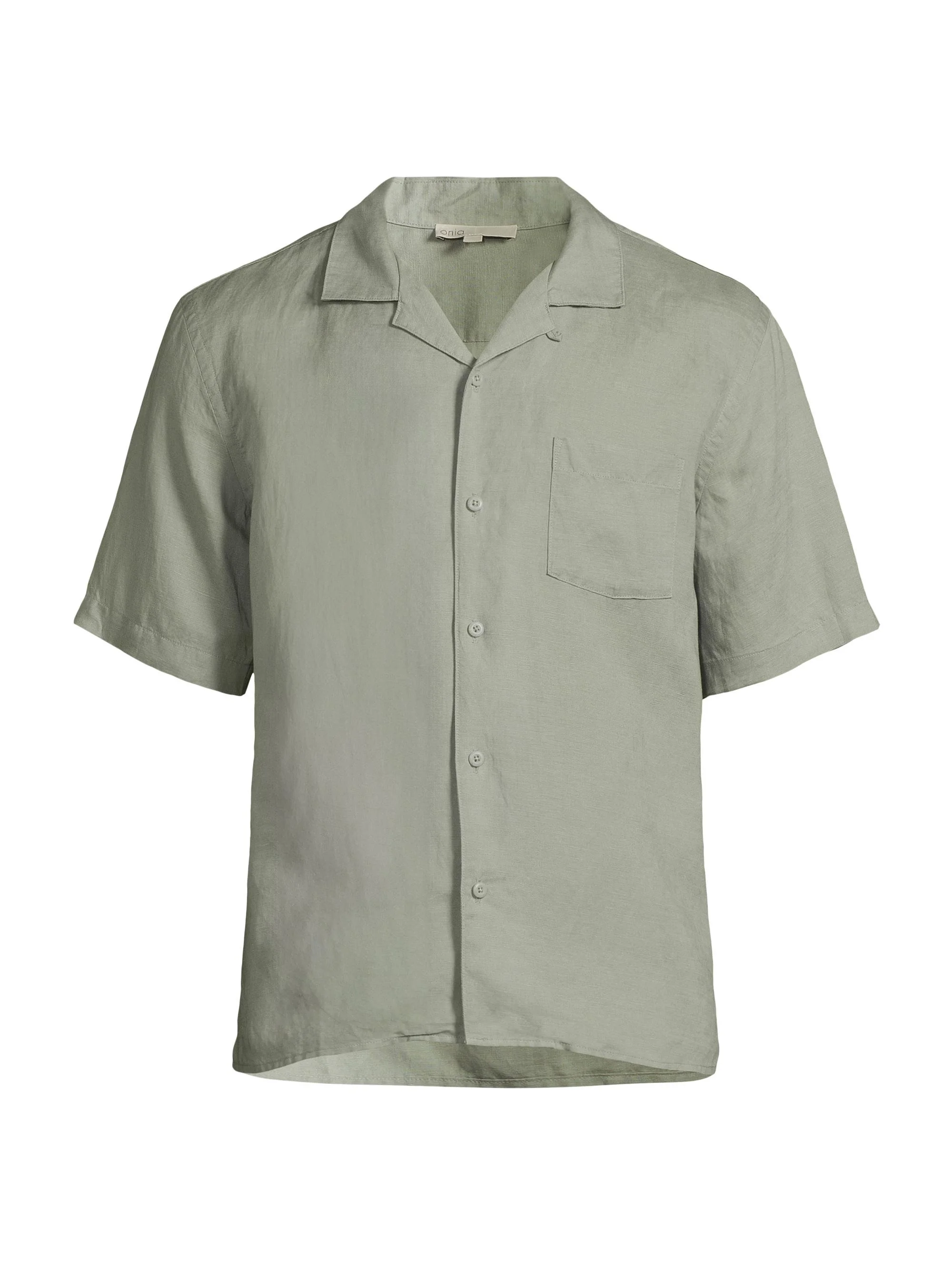 Men's Linen-Blend Camp Shirt - Sage - 1