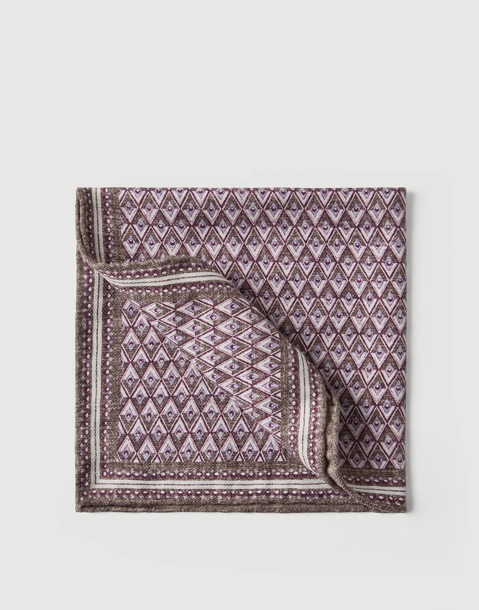 Silk pocket square with geometric design - 1