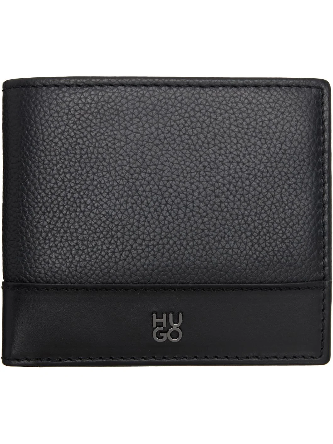 Black Stacked-Logo Trim Wallet - 1