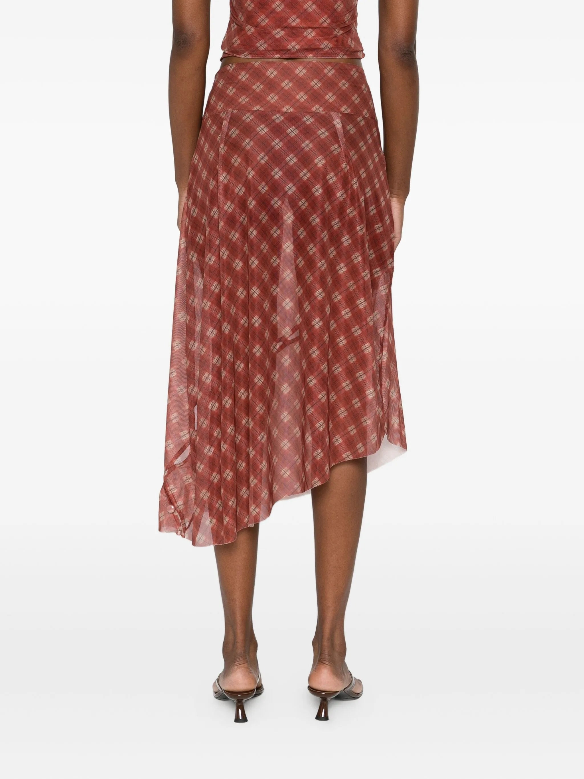 House Of Sunny Button-detail Plaid Skirt - 2