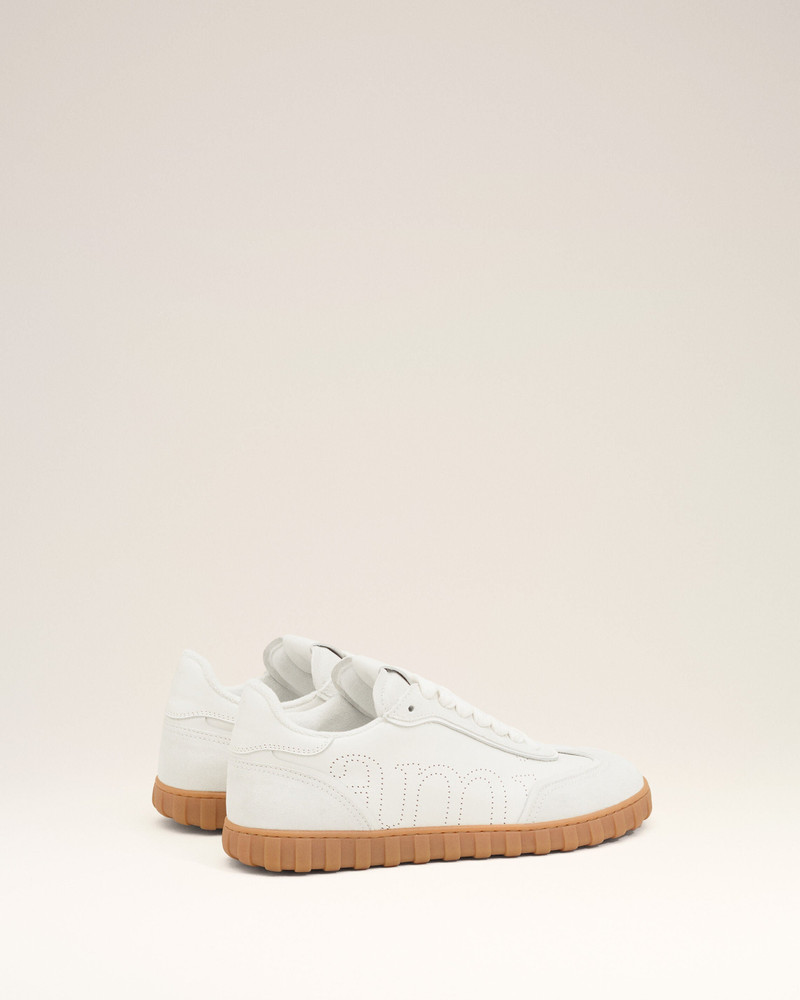 WHITE COWHIDE LEATHER STEP SNEAKERS 4
