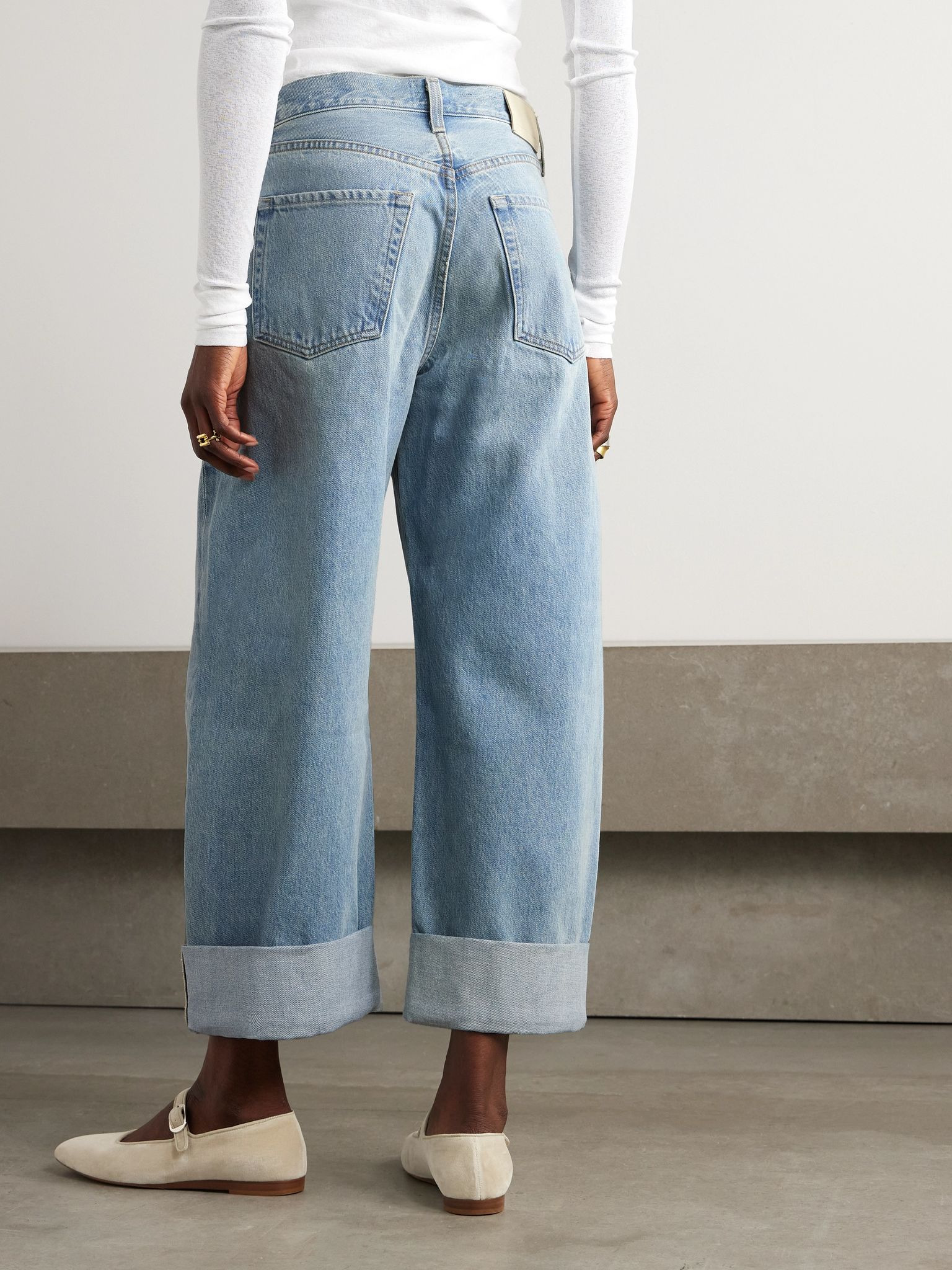 Ayla Baggy high-rise wide-leg organic jeans Light blue - 4