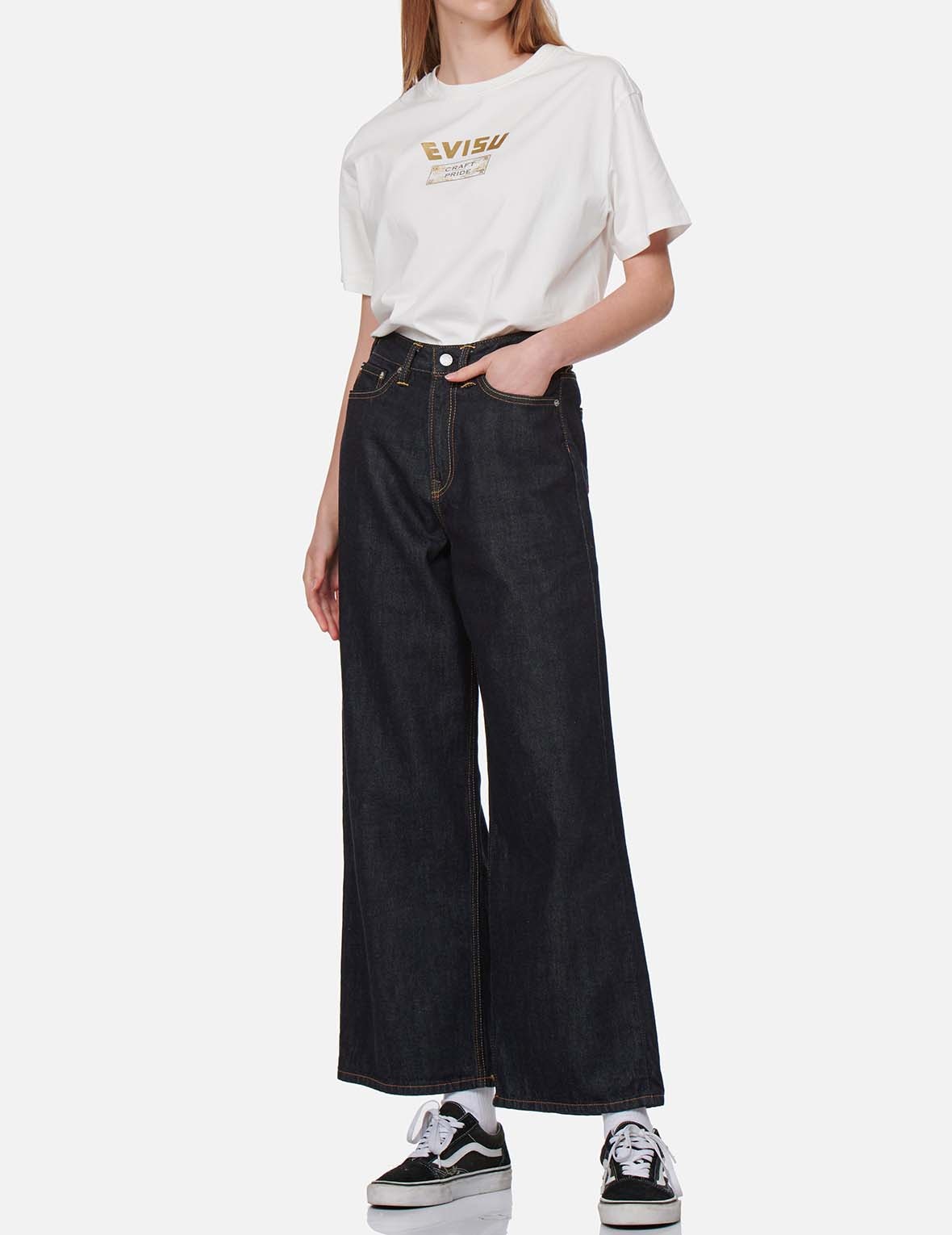 DAICOCK PRINT WIDE LEG JEANS - 6