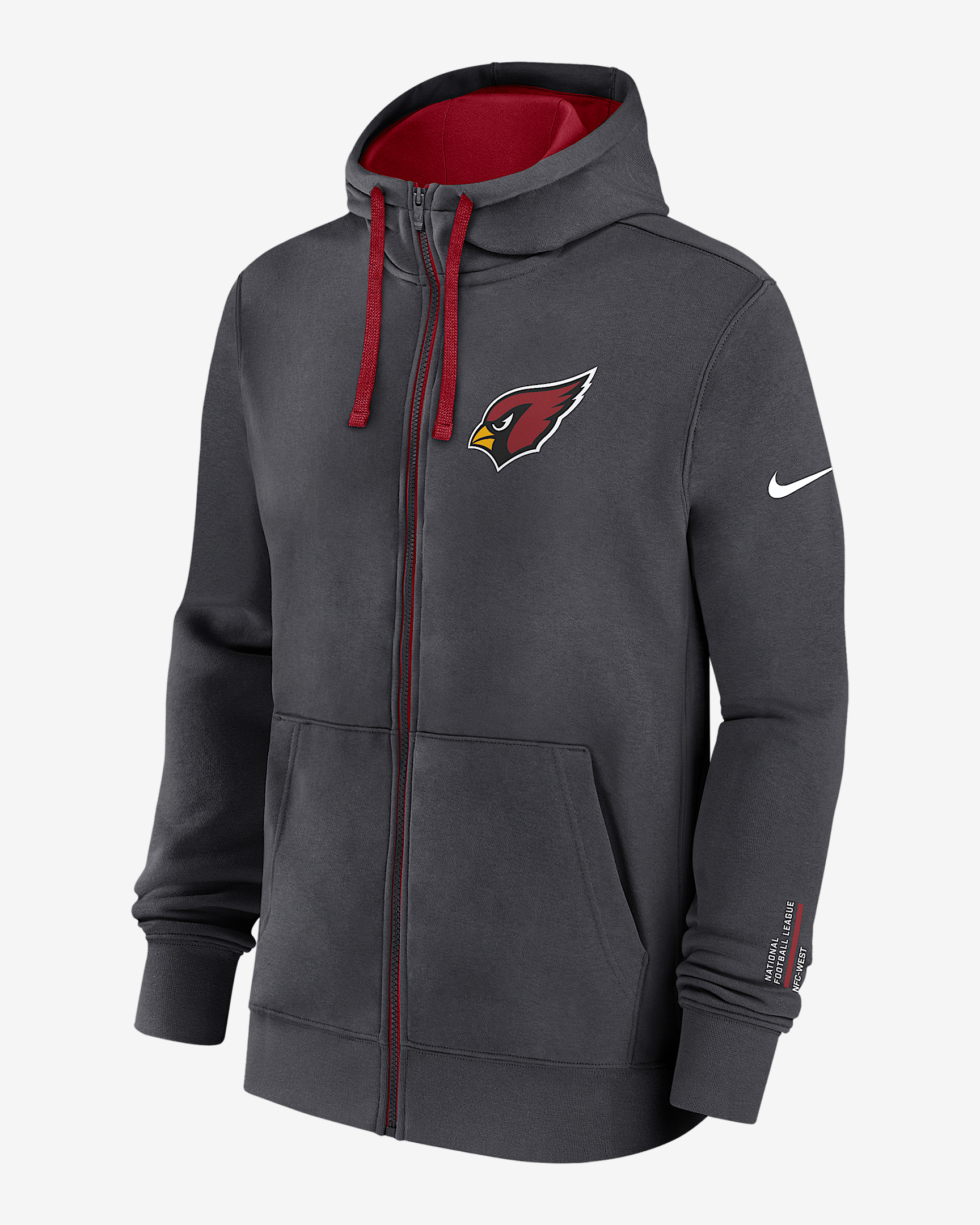 Arizona Cardinals Playbook Page Club Men's Nike NFL Full-Zip Hoodie - 1