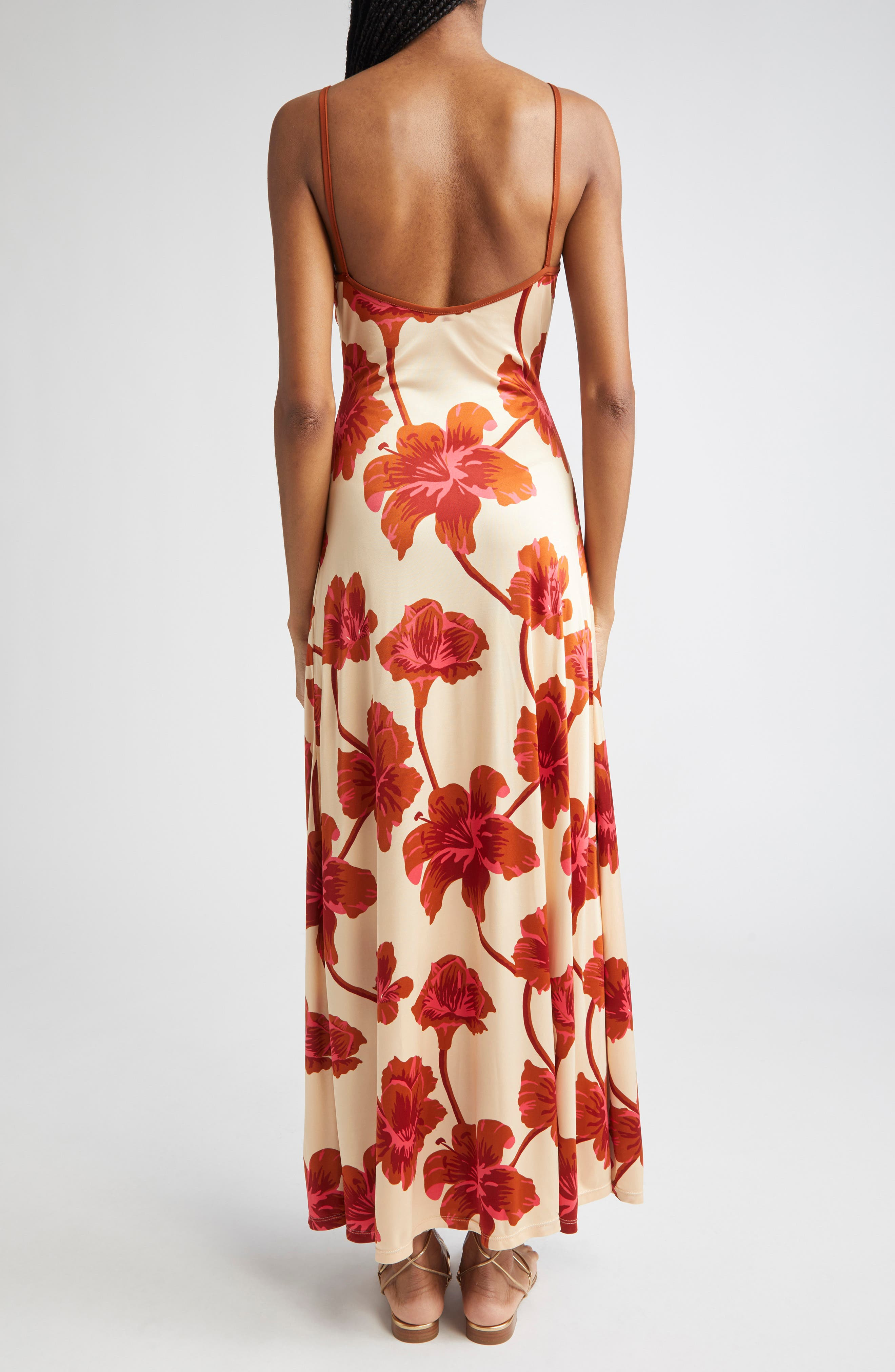 Johanna Ortiz Sendero De Astromelias Jersey Dress in Ecru /Camel /Wine /Pink at Nordstrom - 2